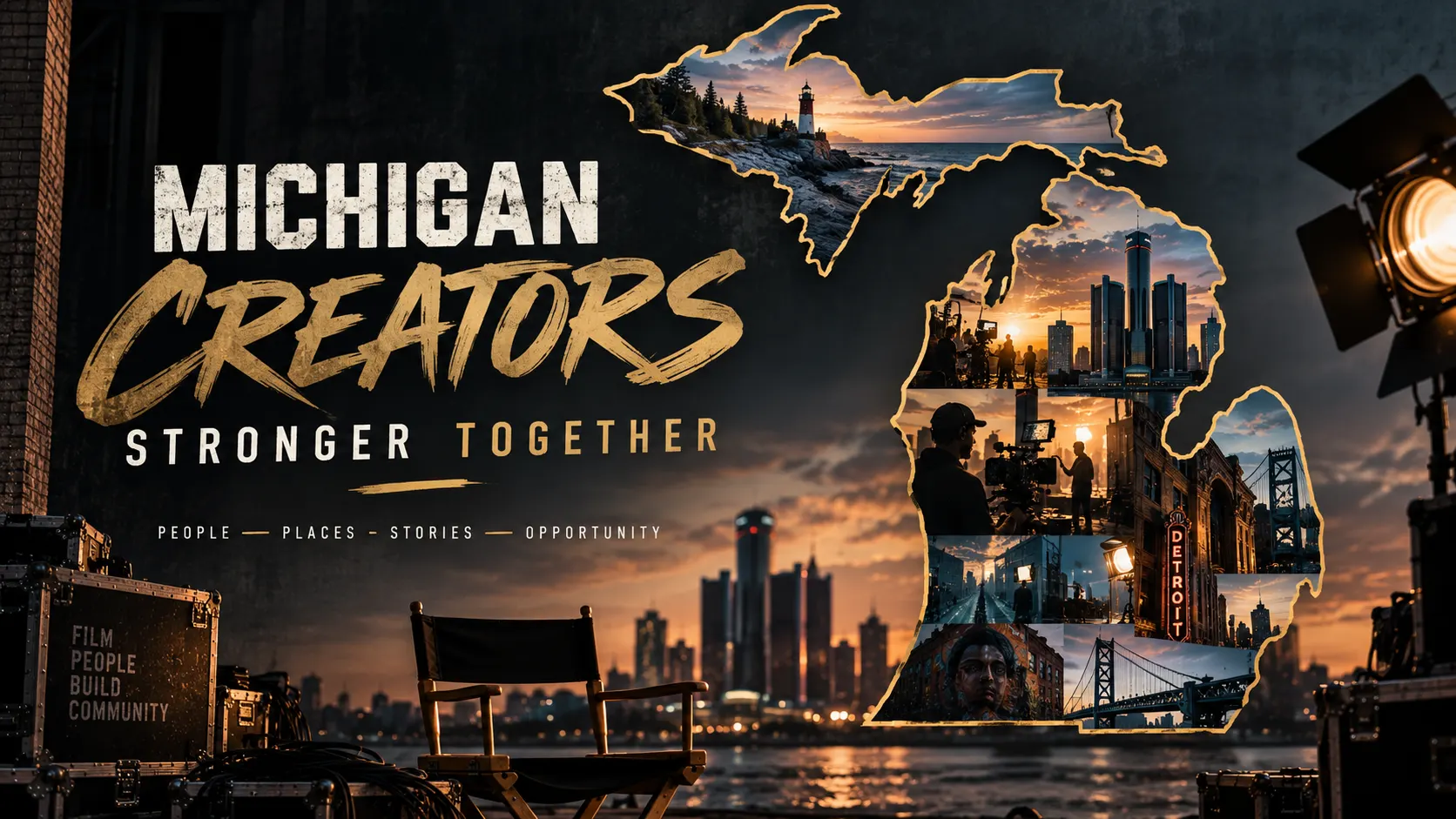 Michigan creators stronger together — sample filmmaking community artwork